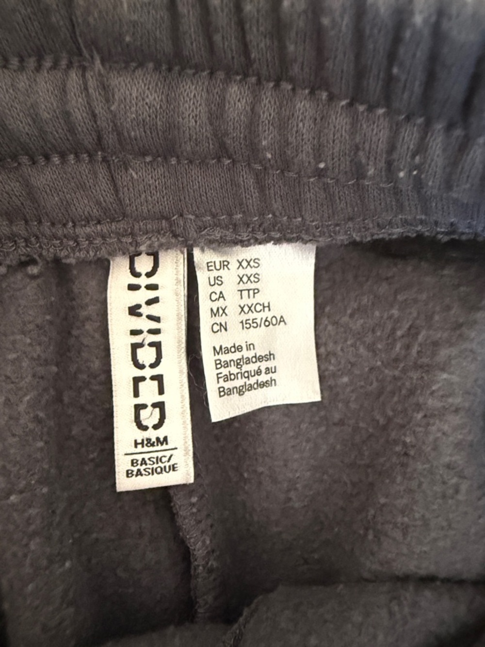 H&M Charcoal Gray Fleece Joggers/Sweatpants - Picture 2 of 7